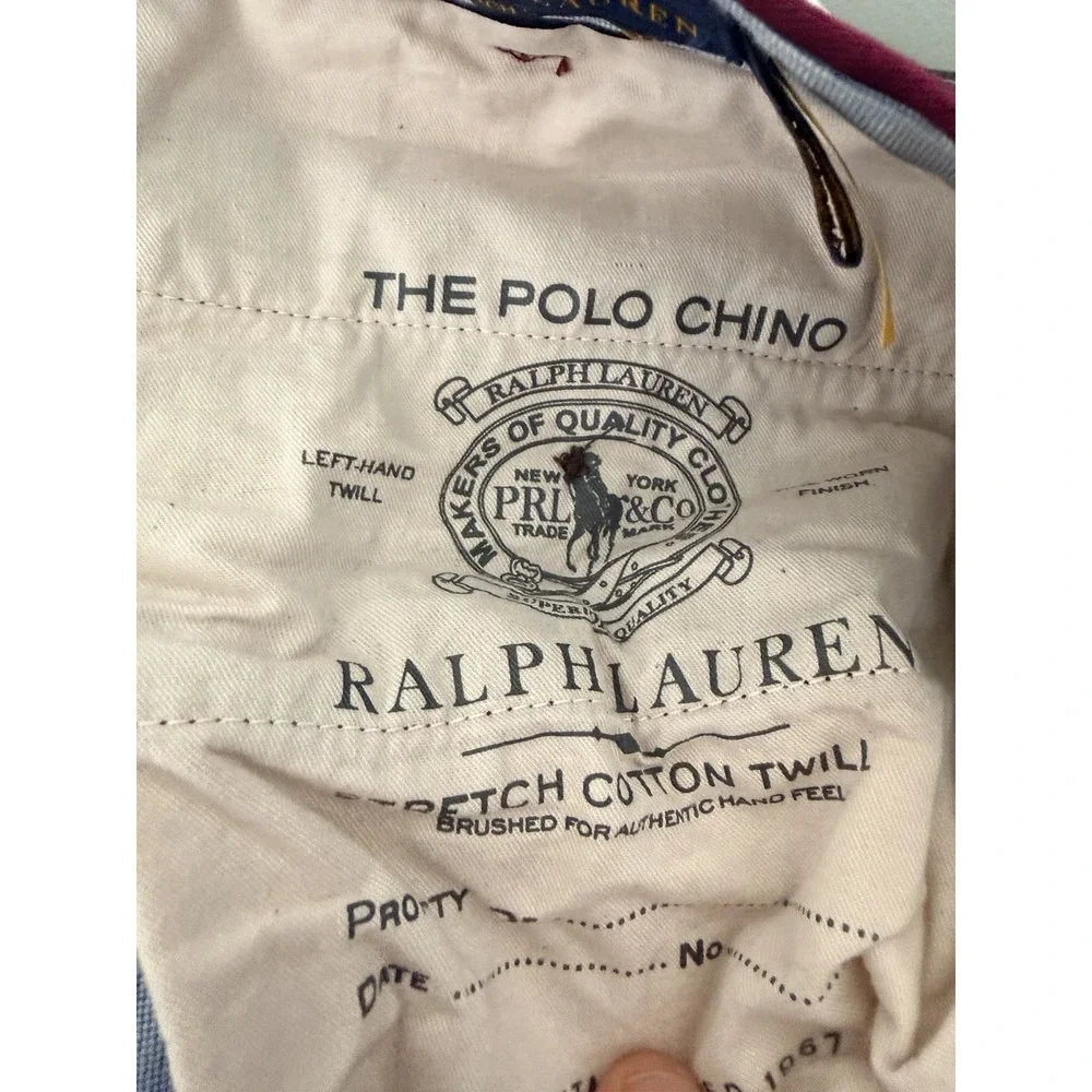 Polo Ralph Lauren The Polo Chino Pants Men's 38x32 Burgundy Stretch Straight Fit